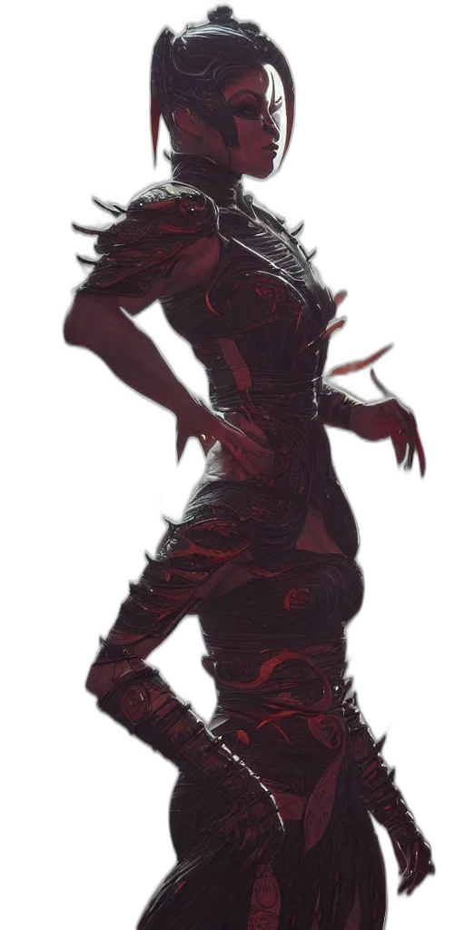 dragon, creature, mask, dress, concept art, fantasy art, cyberpunk, comic book art transparent PNG cut-out