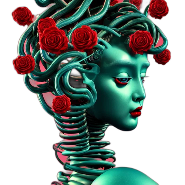 robot, crown, mask, flower transparent PNG cut-out