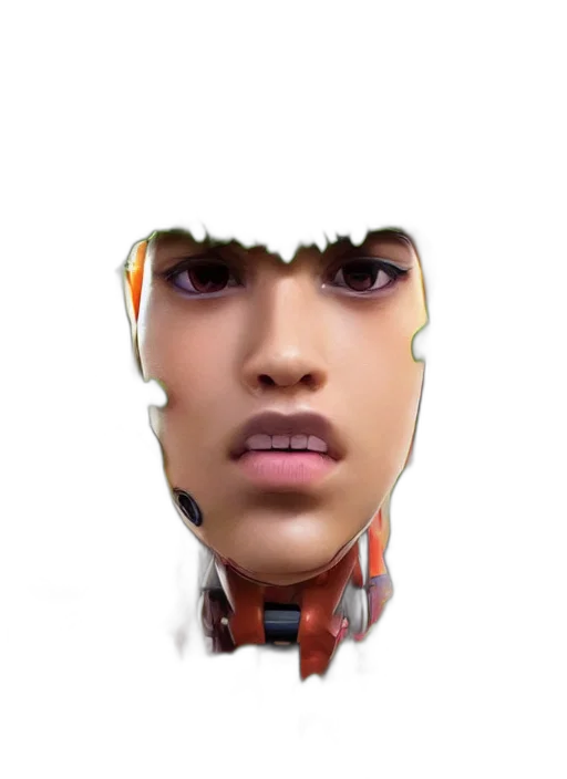 face, robot, mask, creature, cyberpunk, 3d render, concept art, anime transparent PNG cut-out