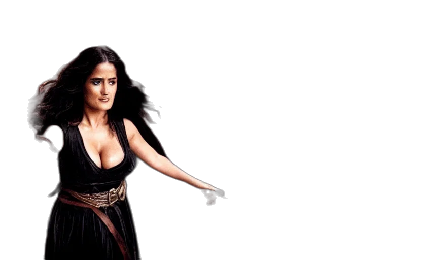 concept art, photorealistic, epic, photo, salma, hayek, beautiful, wizard transparent PNG cut-out