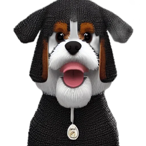 staff, animal, cartoon, photorealistic, 3d render, closeup, illustration, knitted transparent PNG cut-out