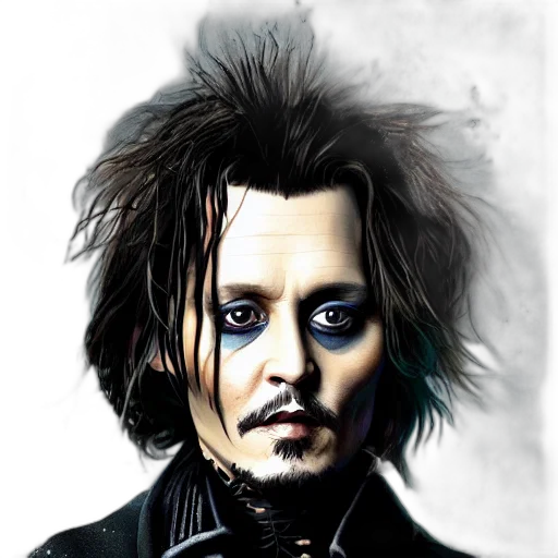 face, photorealistic, comic book art, fantasy art, cartoon, portrait, johnny, depp transparent PNG cut-out