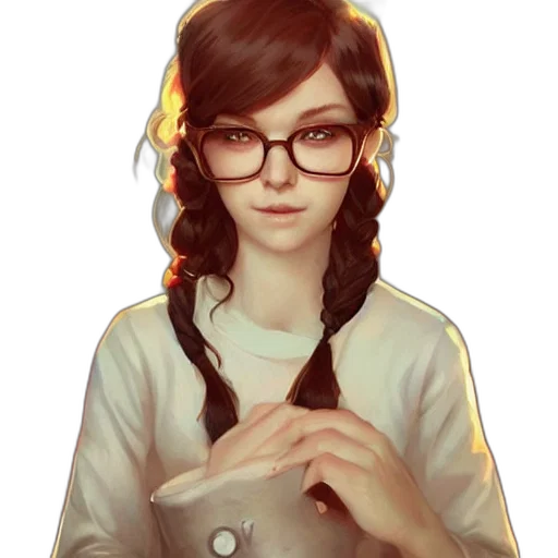 staff, dress, face, hair transparent PNG cut-out