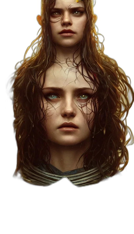 face, hair, crown, robot transparent PNG cut-out