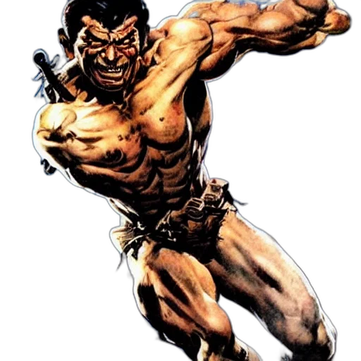 comic book art, concept art, art, frank, frazetta, cool transparent PNG cut-out