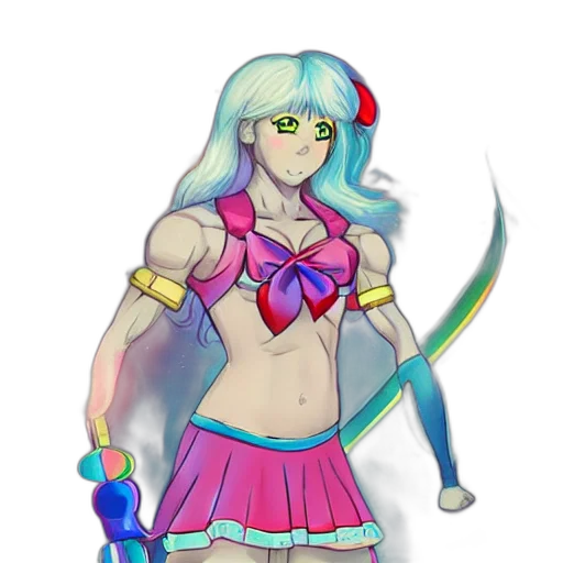 staff, sword, weapon, vaporwave, concept art, fantasy art, anime, pastel transparent PNG cut-out