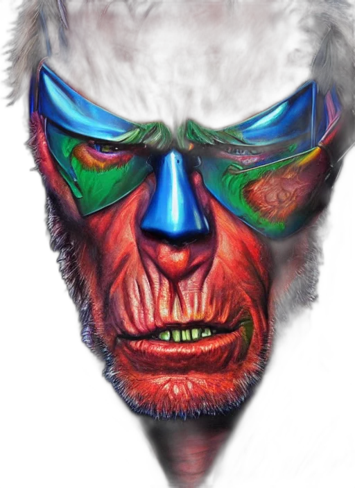 face, mask, creature, photorealistic transparent PNG cut-out