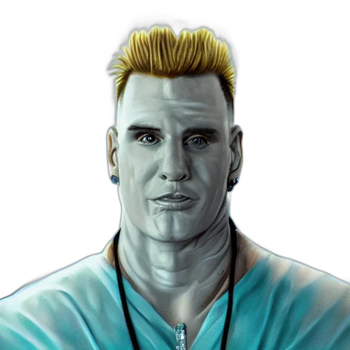 staff, face, comic book art, cyberpunk transparent PNG cut-out