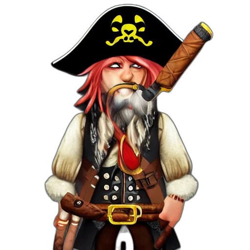 staff, concept art, fantasy art, 3d render, pixel art, pirate, lighting, his transparent PNG cut-out