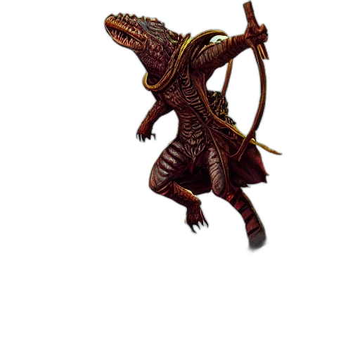 dragon, staff, creature, animal transparent PNG cut-out