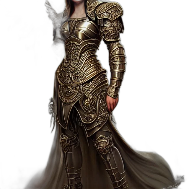 dress, sword, staff, fantasy art, concept art, photorealistic, 3d render, golden transparent PNG cut-out