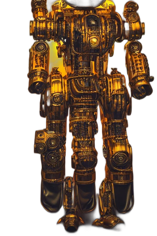 robot, weapon, staff, animal, concept art, 3d render, fantasy art, cyberpunk transparent PNG cut-out