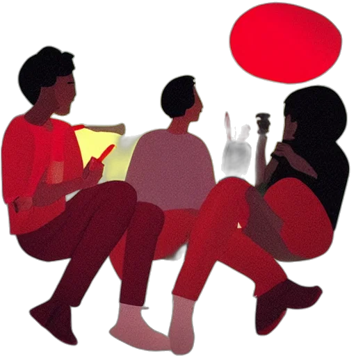umbrella, concept art, fire, city street, red, bill, bong, group transparent PNG cut-out
