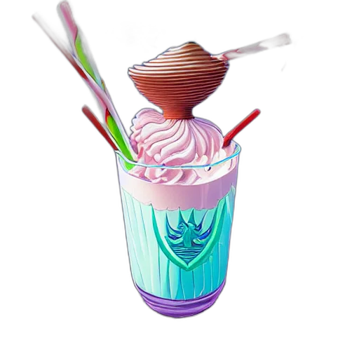 food, staff, vaporwave, 3d render transparent PNG cut-out