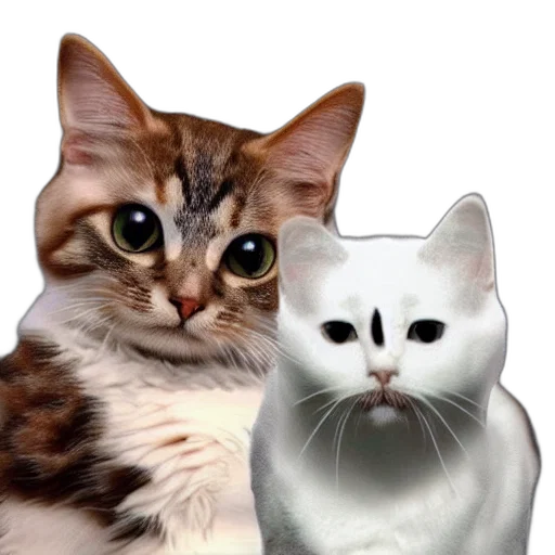 animal, photorealistic, 3d render, concept art, vaporwave, generated, cat, memes transparent PNG cut-out
