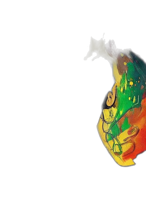mask, bottle, dragon, crown, concept art, fantasy art, watercolor, 3d render transparent PNG cut-out