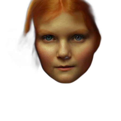 face, mask, hair, creature, photorealistic, 3d render, concept art, pixel art transparent PNG cut-out