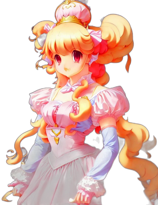 dress, staff, crown, anime transparent PNG cut-out