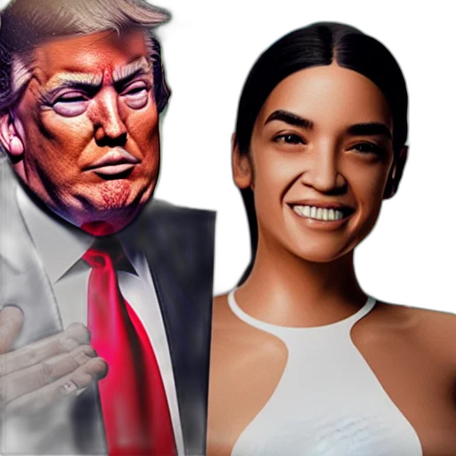 mask, face, photorealistic, concept art, comic book art, cartoon, trump, aoc transparent PNG cut-out