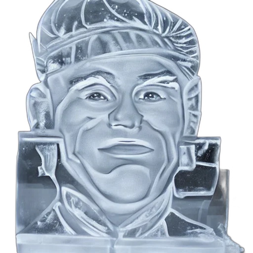 face, crown, photorealistic, cartoon, 3d render, ice, sculpture, portrait transparent PNG cut-out