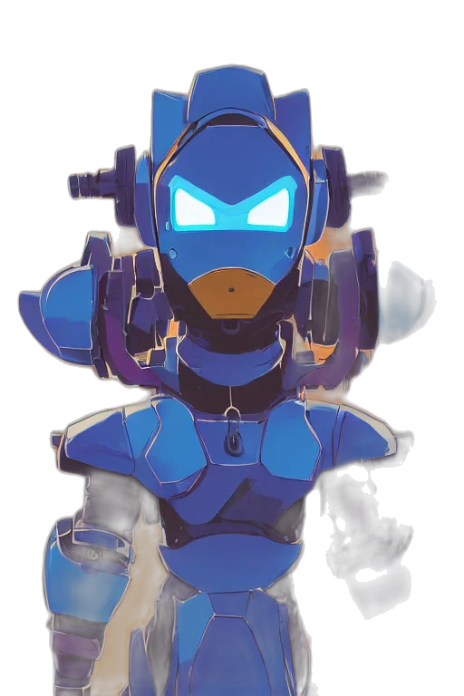 robot, concept art, 3d render, pixel art, comic book art, blue, boss, ninja transparent PNG cut-out