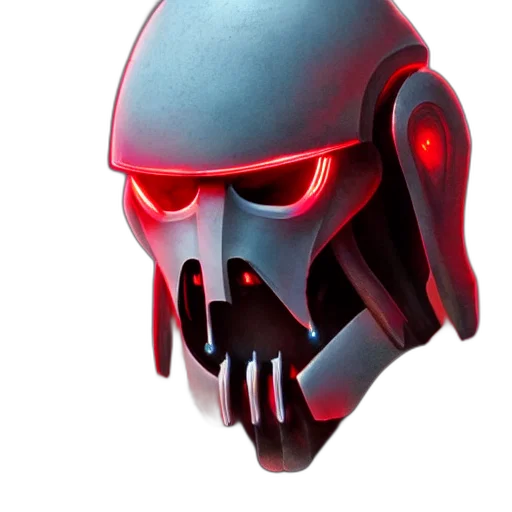 mask, robot, face, concept art transparent PNG cut-out