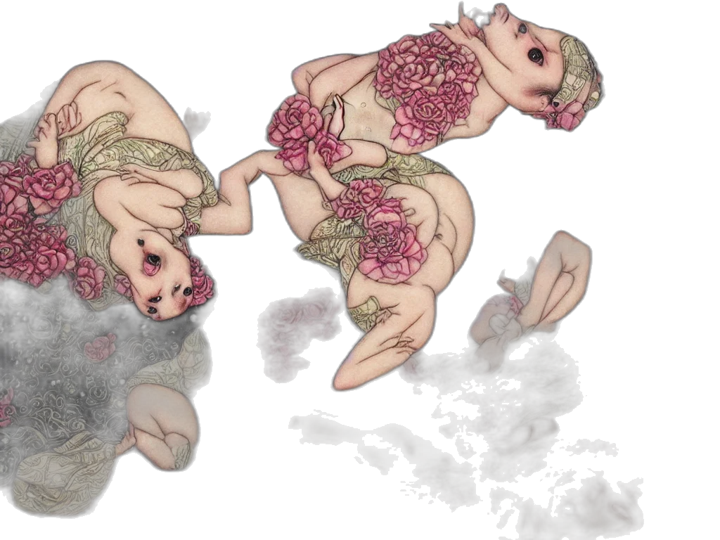 flower, creature, concept art, watercolor transparent PNG cut-out
