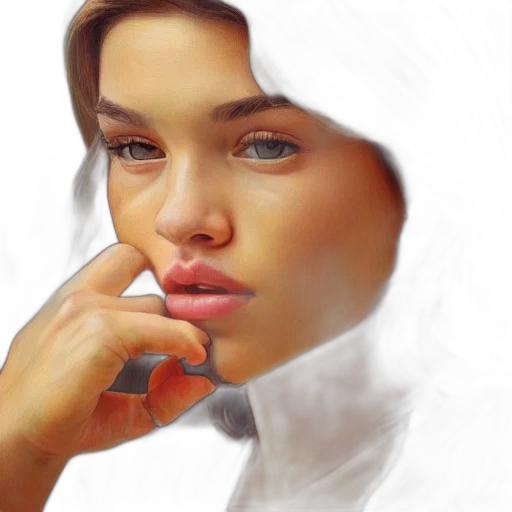 face, jewelry, hat, jacket transparent PNG cut-out