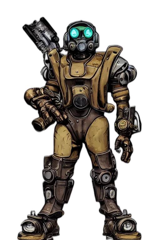 robot, staff, concept art, fantasy art transparent PNG cut-out