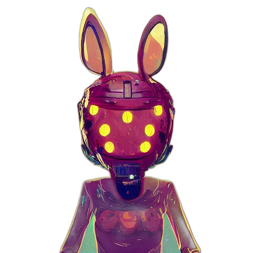 robot, mask, creature, dress, concept art, 3d render, pixel art, fantasy art transparent PNG cut-out
