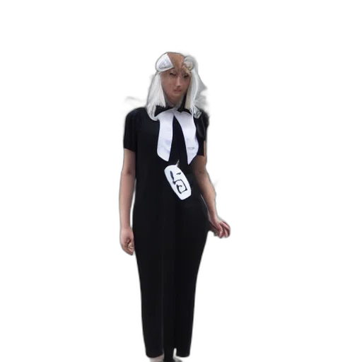 dress, staff, jacket, concept art, monochrome, comic, con, themed transparent PNG cut-out