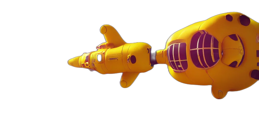 weapon, robot, animal, staff, 3d render, concept art, underwater, outer space transparent PNG cut-out