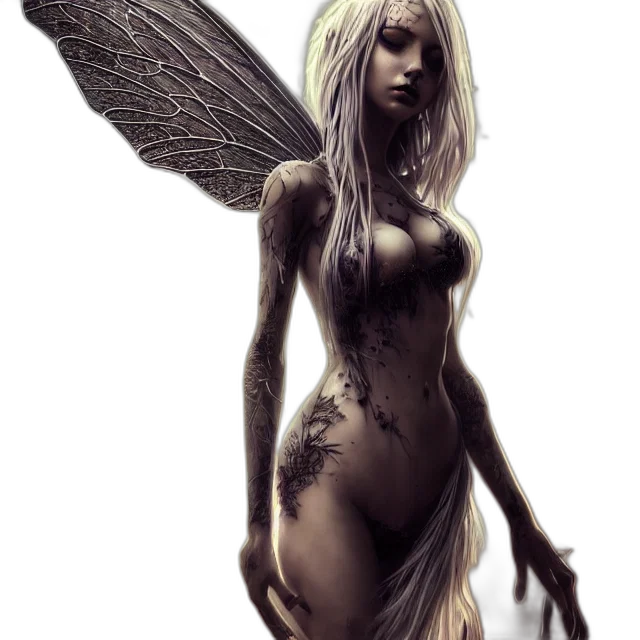 creature, fantasy art, concept art, comic book art, pixel art, dark, golden, full transparent PNG cut-out