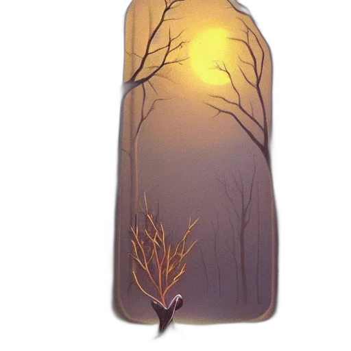 bottle, tree, fantasy art, concept art transparent PNG cut-out