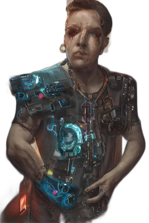 robot, staff, face, weapon, cyberpunk, concept art, fantasy art, photorealistic transparent PNG cut-out