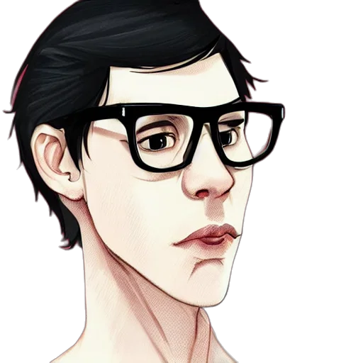 face, cartoon, comic book art, concept art transparent PNG cut-out