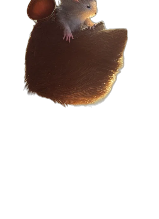 hair, animal, hat, creature, concept art, 3d render, watercolor, photorealistic transparent PNG cut-out