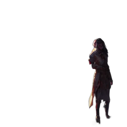 creature, dress, weapon, staff transparent PNG cut-out