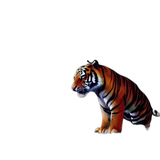 animal, creature, staff, 3d render, photorealistic, concept art, pixel art, tiger transparent PNG cut-out