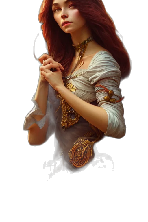 jewelry, staff, sword, dress, fantasy art, concept art, photorealistic, oil painting transparent PNG cut-out