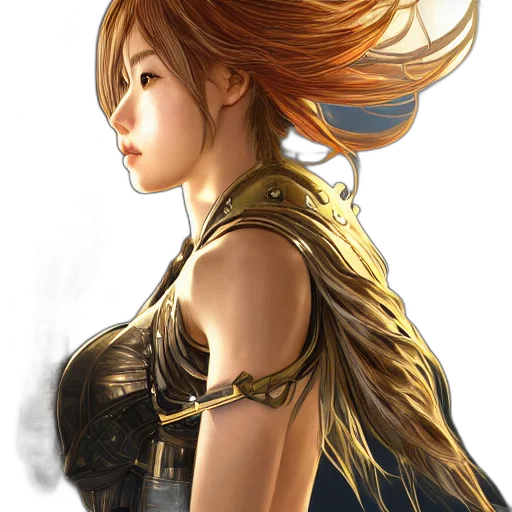 dragon, dress, hair, sword, fantasy art, concept art, photorealistic, comic book art transparent PNG cut-out