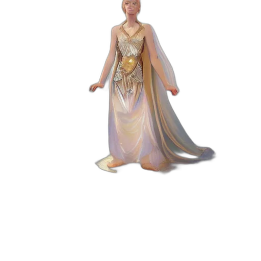 dress, jewelry, staff, crown transparent PNG cut-out
