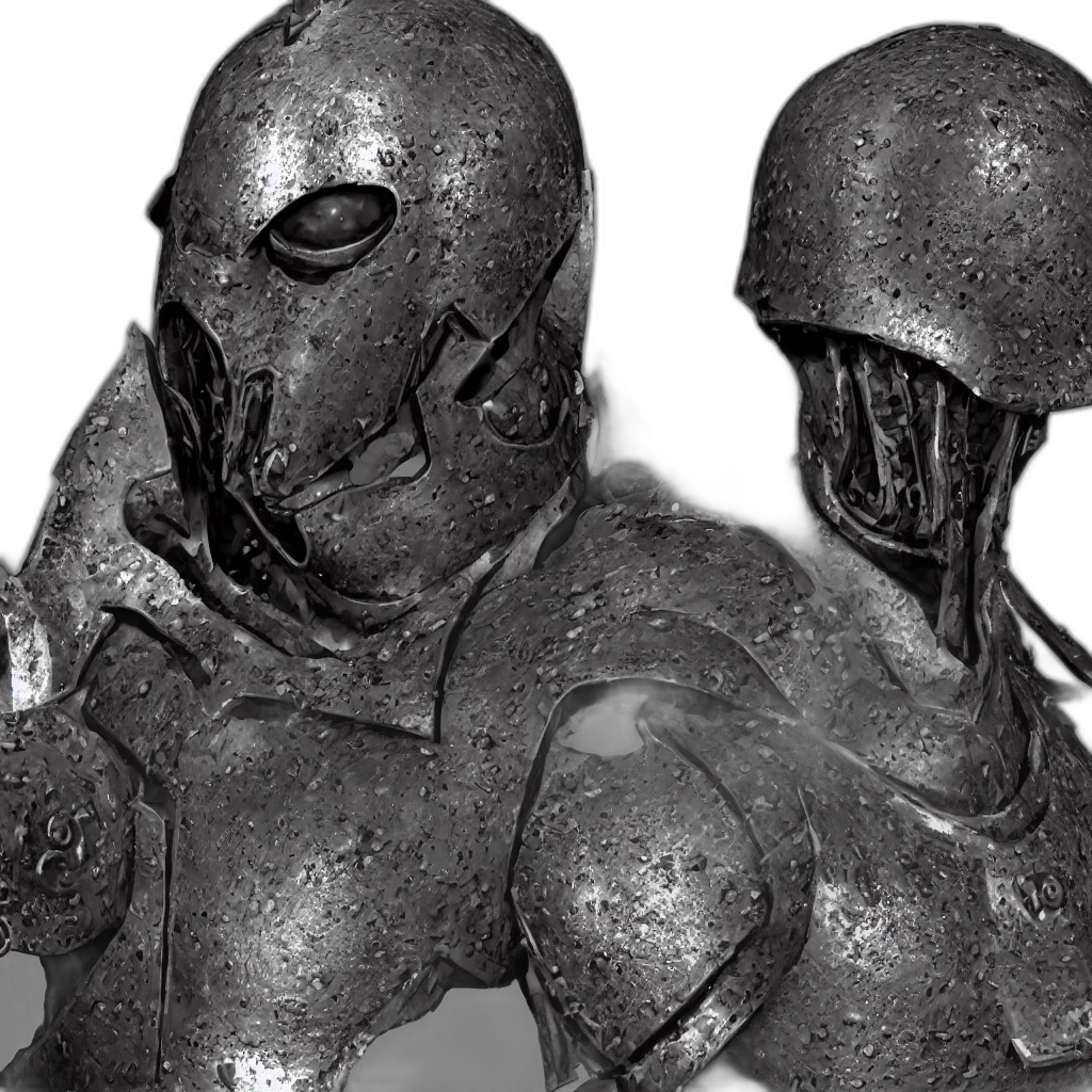 mask, robot, sword, concept art transparent PNG cut-out