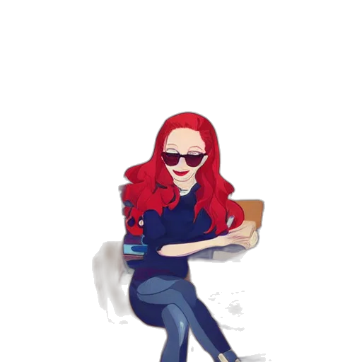 jacket, cartoon, pixel art, comic book art, concept art, red, blue, madelaine transparent PNG cut-out