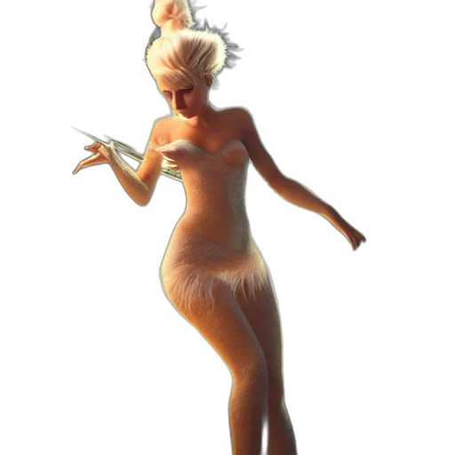 dress, staff, creature, hair transparent PNG cut-out