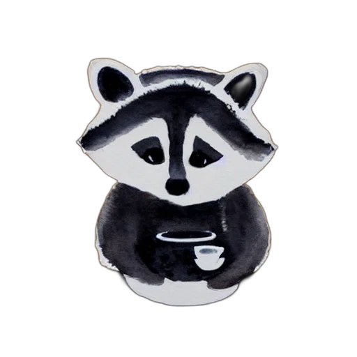 jewelry, mask, 3d render, photorealistic, little, raccoon, sitting, cozy transparent PNG cut-out