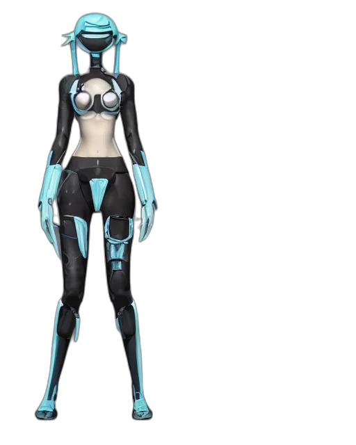robot, concept art, cyberpunk, 3d render transparent PNG cut-out
