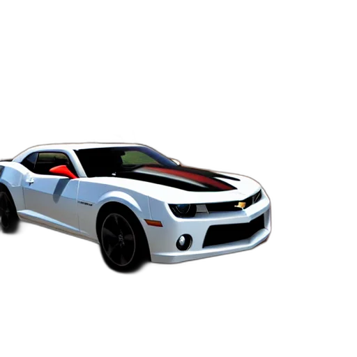 car, weapon, 3d render, photorealistic, concept art, cartoon, chevrolet, camaro transparent PNG cut-out