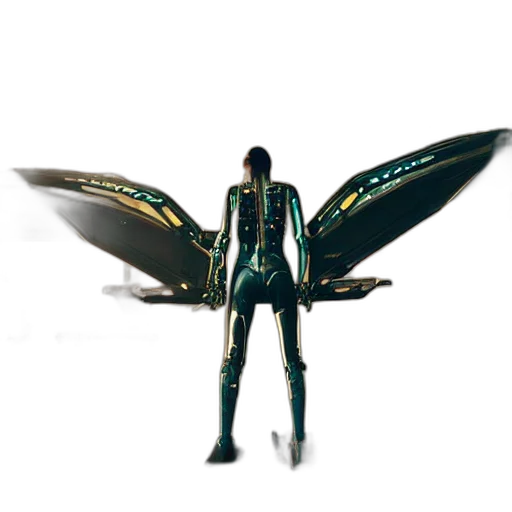 robot, staff, weapon, jacket, concept art, 3d render, fantasy art, cyberpunk transparent PNG cut-out