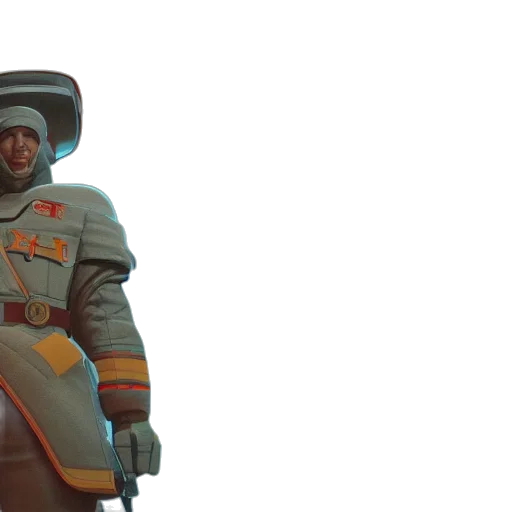 staff, jacket, hat, robot transparent PNG cut-out